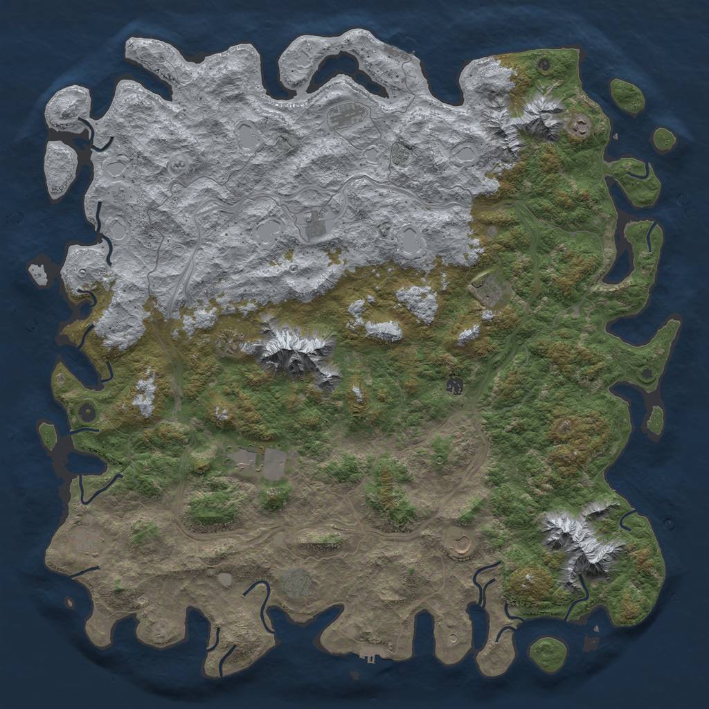 Rust Map: Procedural Map, Size: 6000, Seed: 174403356, 20 Monuments