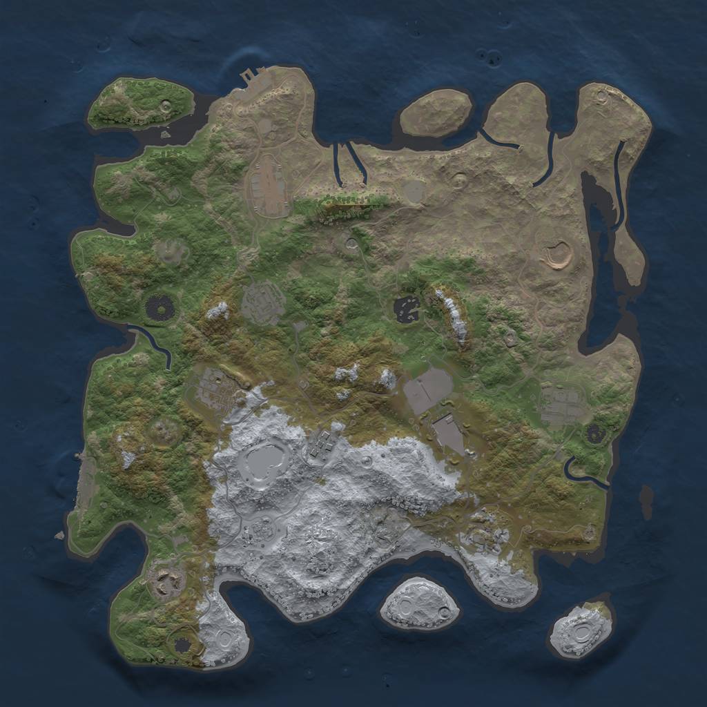 Rust Map: Procedural Map, Size: 3800, Seed: 682706083, 19 Monuments