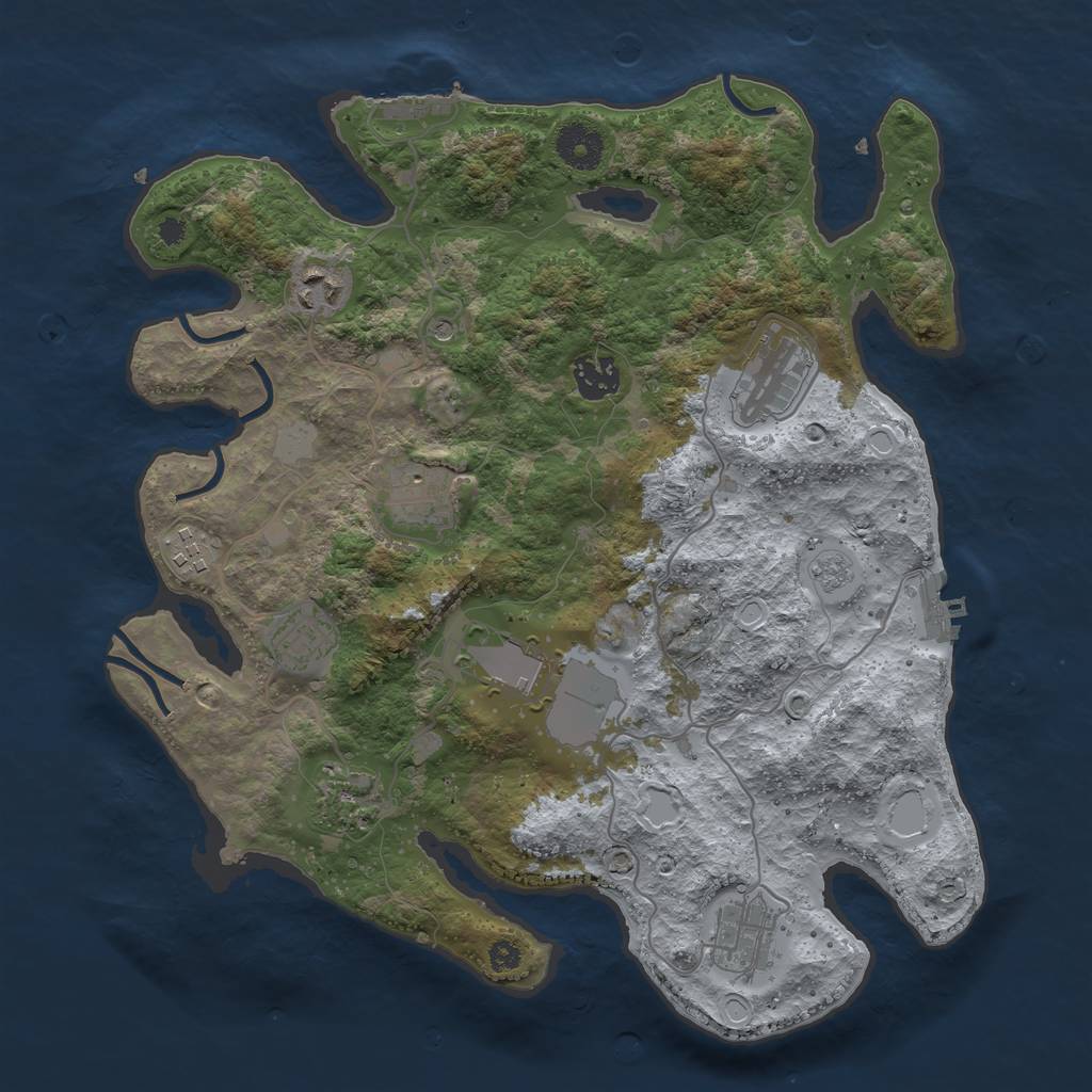 Rust Map: Procedural Map, Size: 3500, Seed: 20221124, 18 Monuments
