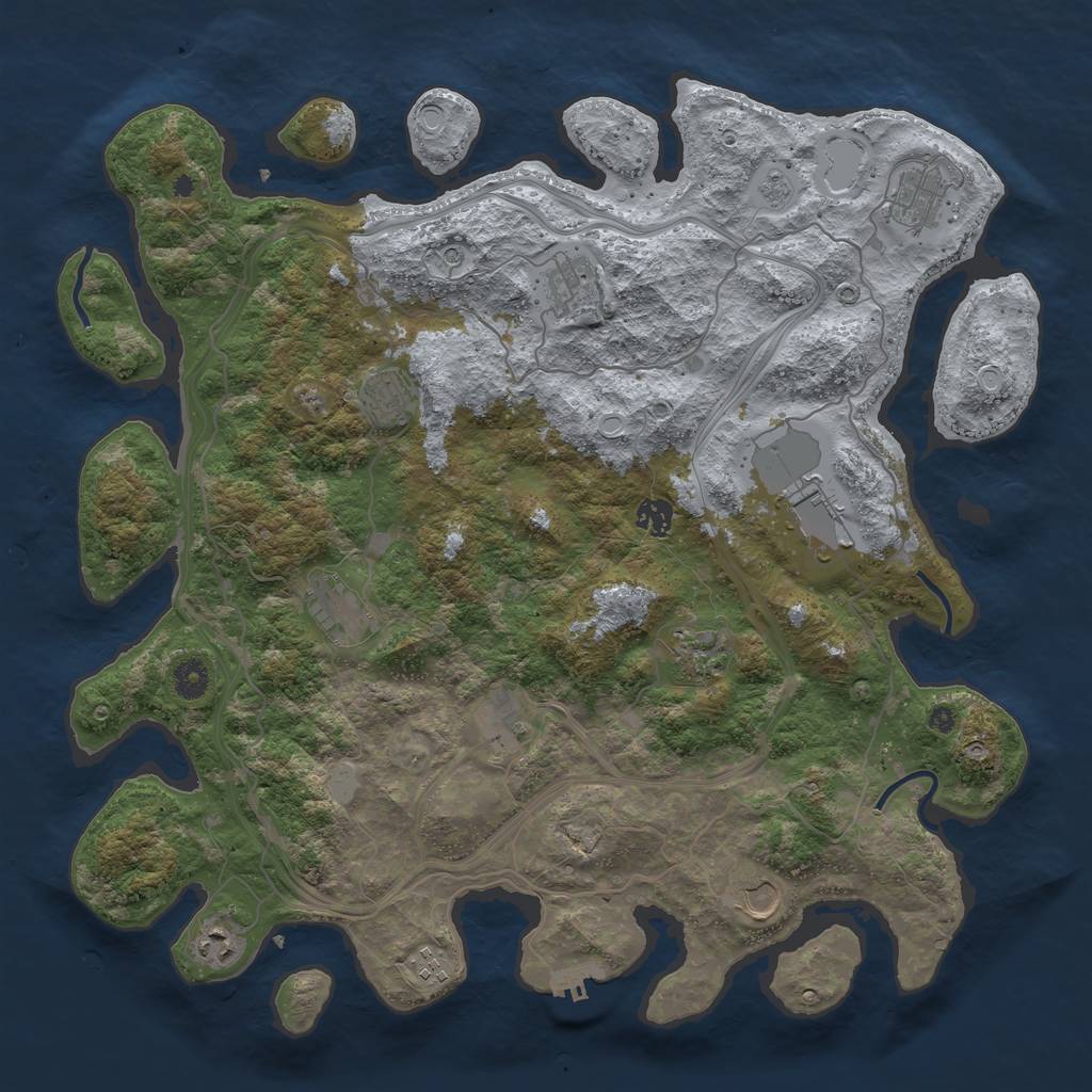Rust Map: Procedural Map, Size: 4300, Seed: 1445868767, 19 Monuments