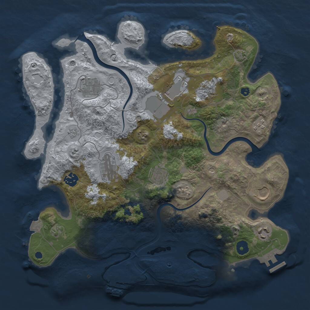 Rust Map: Procedural Map, Size: 3500, Seed: 883336188, 15 Monuments