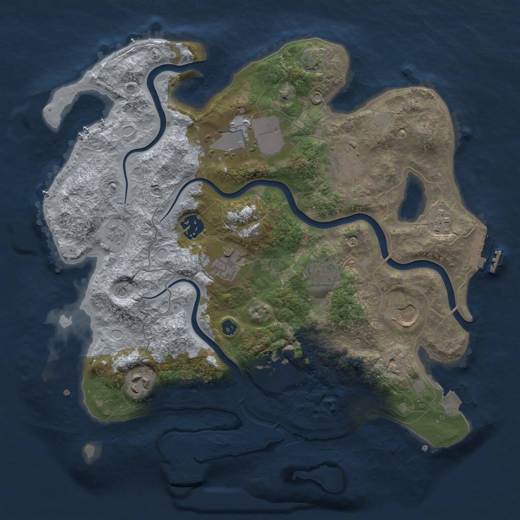 Rust Map: Procedural Map, Size: 3500, Seed: 193292392, 15 Monuments