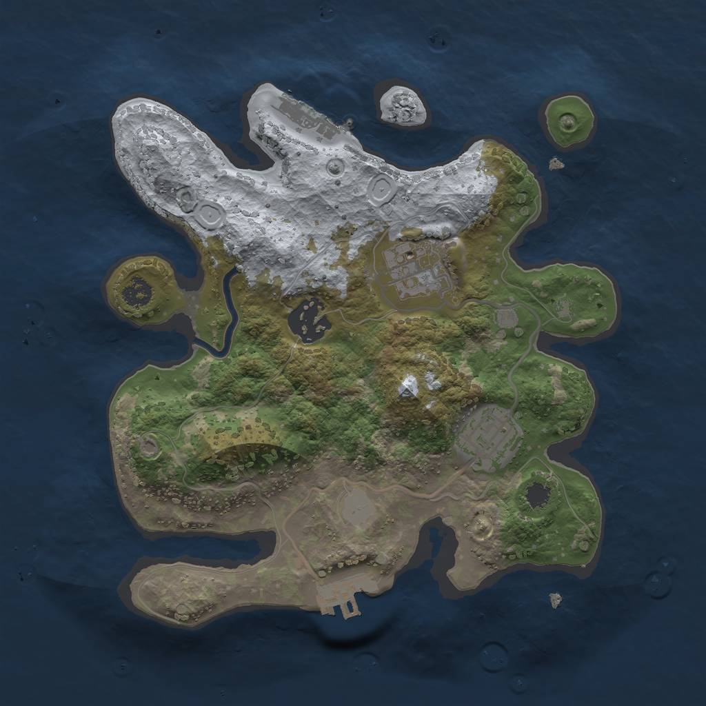 Rust Map: Procedural Map, Size: 2500, Seed: 180, 10 Monuments