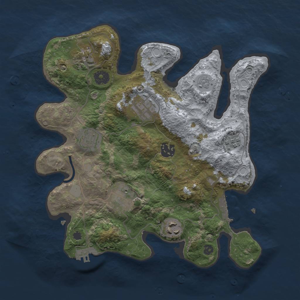 Rust Map: Procedural Map, Size: 3000, Seed: 152789005, 15 Monuments