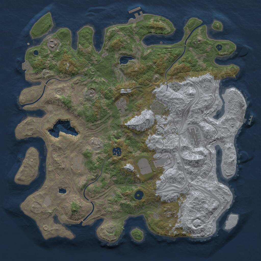 Rust Map: Procedural Map, Size: 4250, Seed: 581486653, 15 Monuments