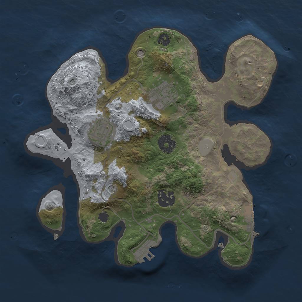 Rust Map: Procedural Map, Size: 2500, Seed: 3253636, 11 Monuments