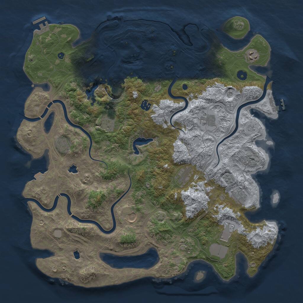 Rust Map: Procedural Map, Size: 4500, Seed: 99740315, 17 Monuments