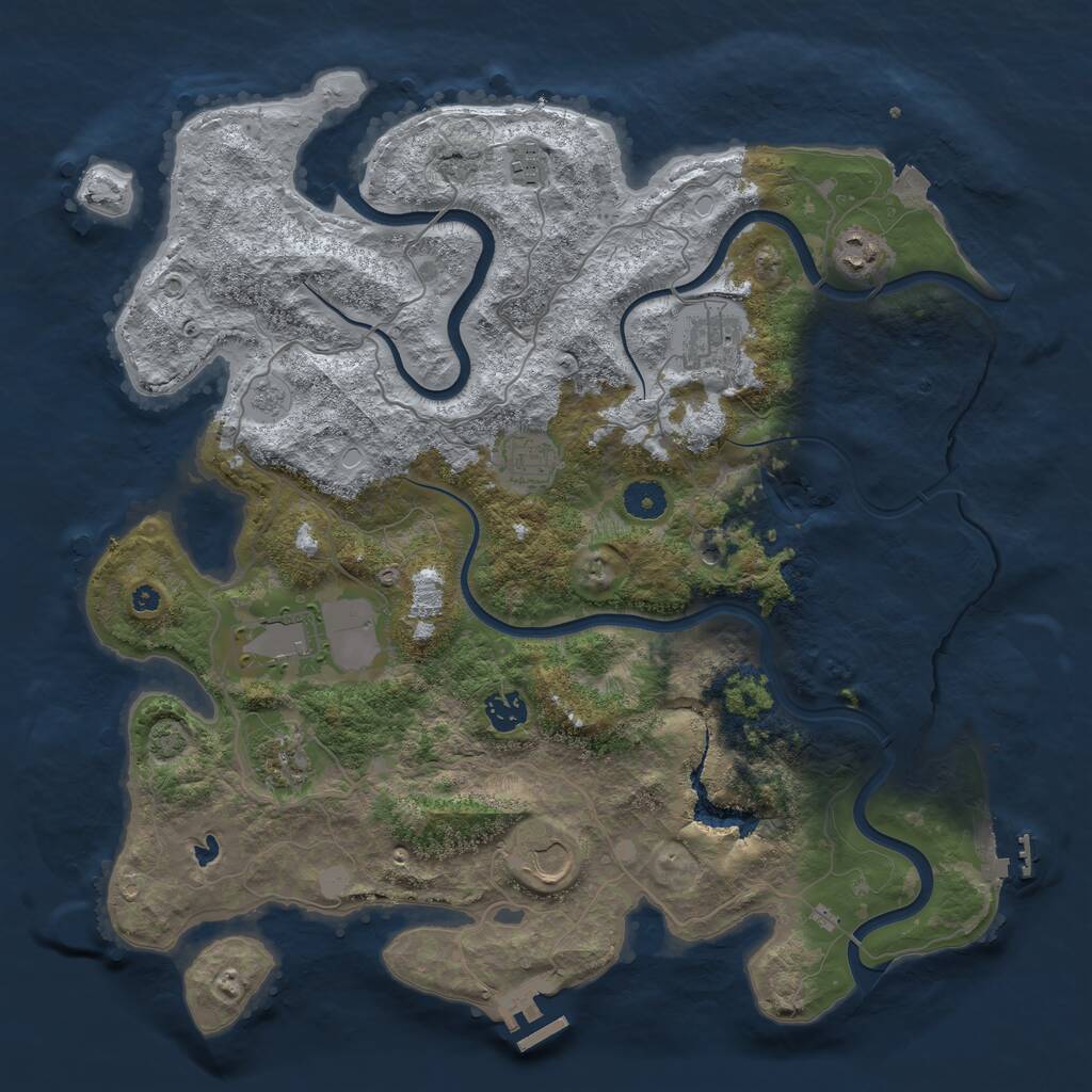 Rust Map: Procedural Map, Size: 4000, Seed: 947610980, 14 Monuments
