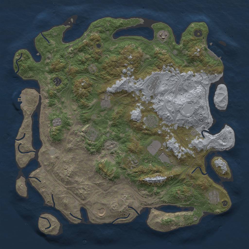 Rust Map: Procedural Map, Size: 4500, Seed: 2986171, 20 Monuments
