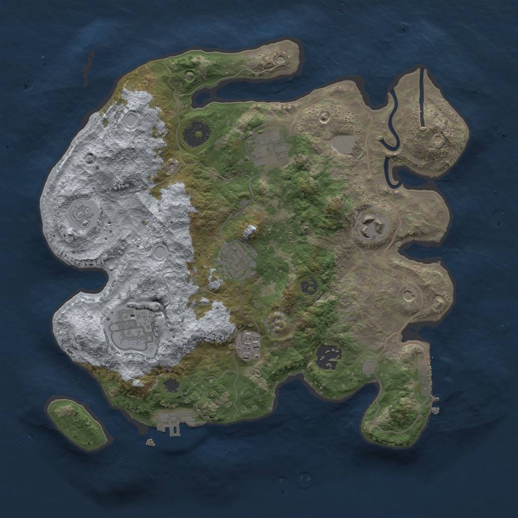 Rust Map: Procedural Map, Size: 3000, Seed: 1422324303, 15 Monuments