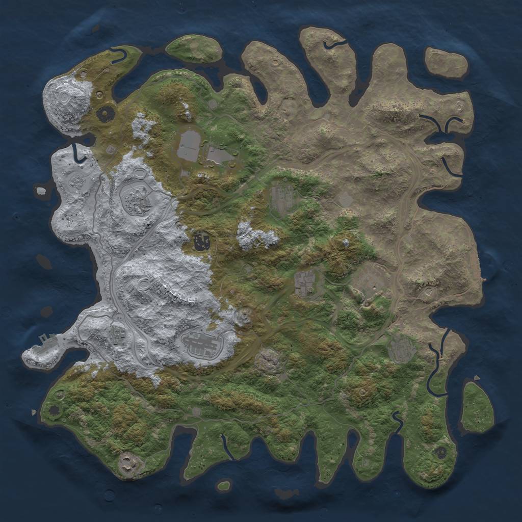 Rust Map: Procedural Map, Size: 4500, Seed: 213030266, 19 Monuments
