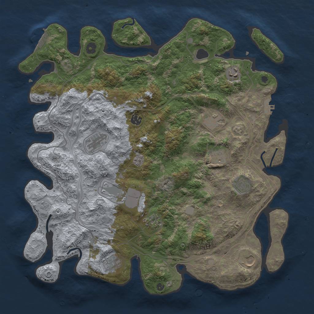 Rust Map: Procedural Map, Size: 4250, Seed: 655363424, 20 Monuments