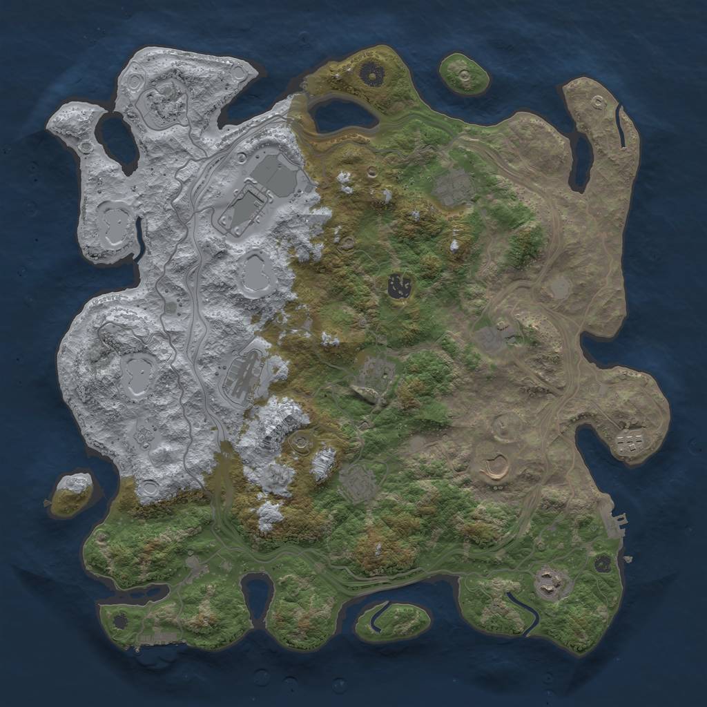 Rust Map: Procedural Map, Size: 4250, Seed: 195471966, 20 Monuments