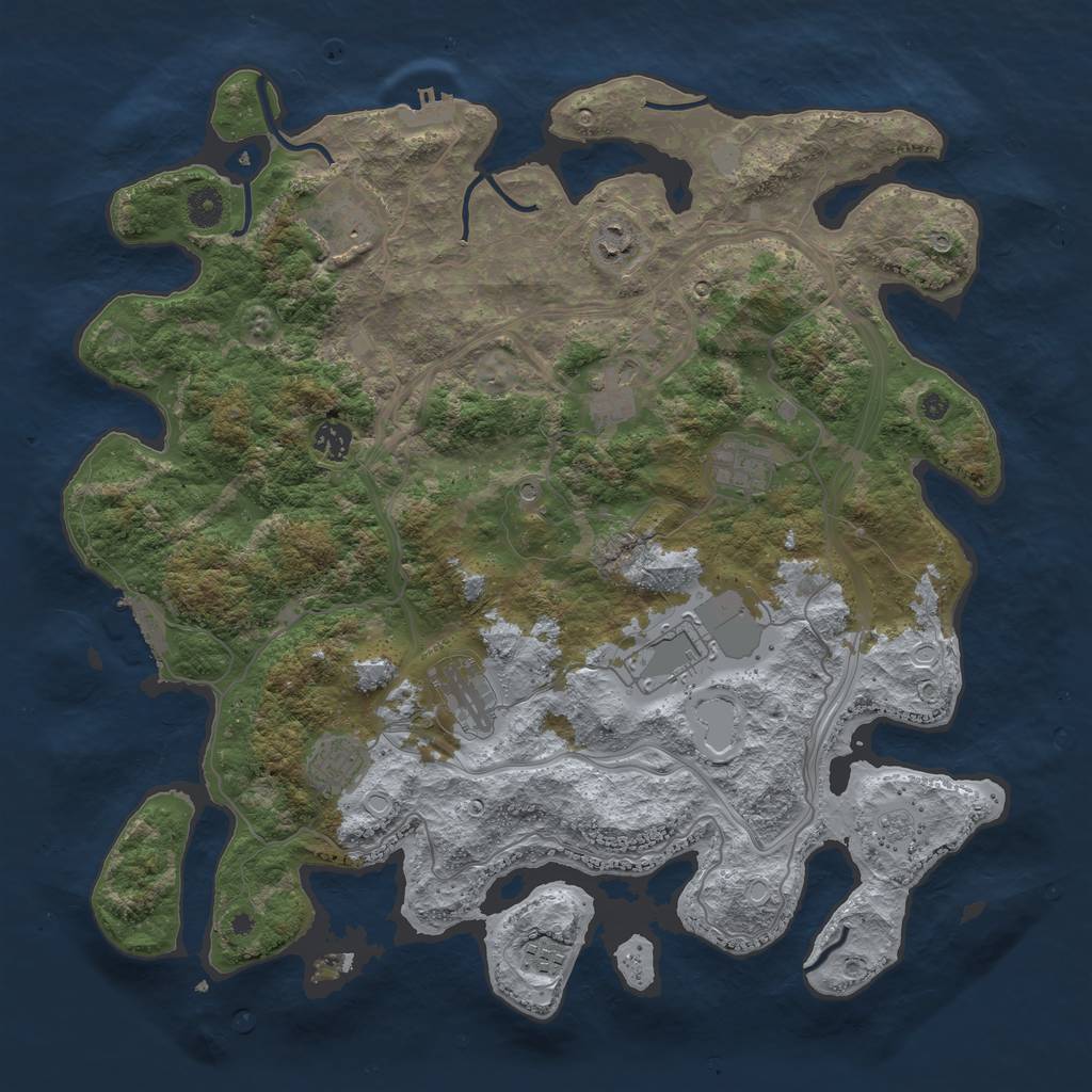 Rust Map: Procedural Map, Size: 4250, Seed: 225454, 18 Monuments