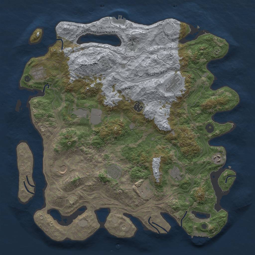 Rust Map: Procedural Map, Size: 4300, Seed: 88574916, 19 Monuments