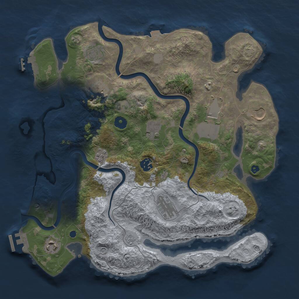 Rust Map: Procedural Map, Size: 3600, Seed: 1218115810, 15 Monuments