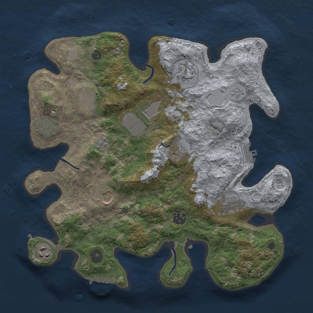 Rust Map: Procedural Map, Size: 3500, Seed: 1867440399, 19 Monuments