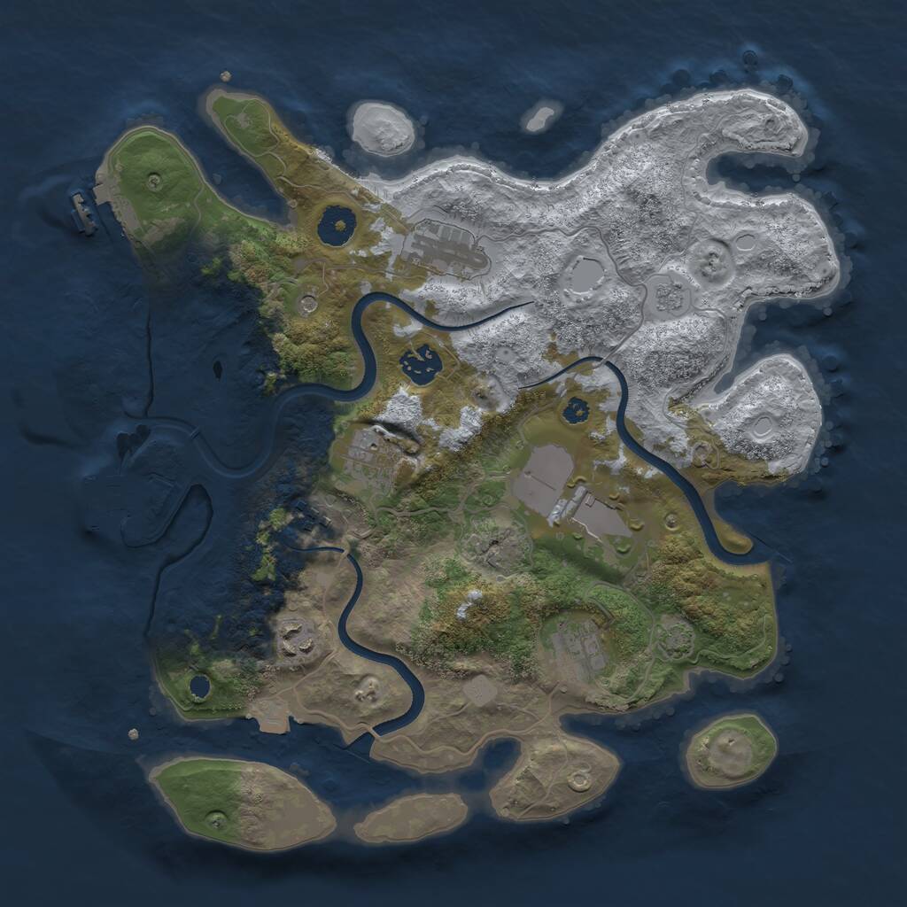 Rust Map: Procedural Map, Size: 3500, Seed: 811, 13 Monuments