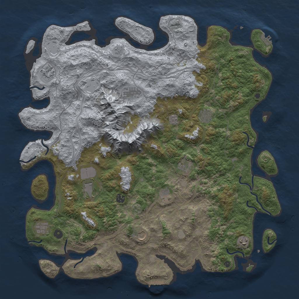 Rust Map: Procedural Map, Size: 5000, Seed: 201179, 20 Monuments