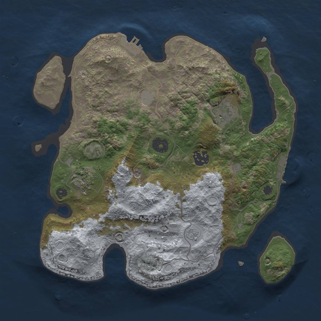 Rust Map: Procedural Map, Size: 3000, Seed: 75434239, 12 Monuments