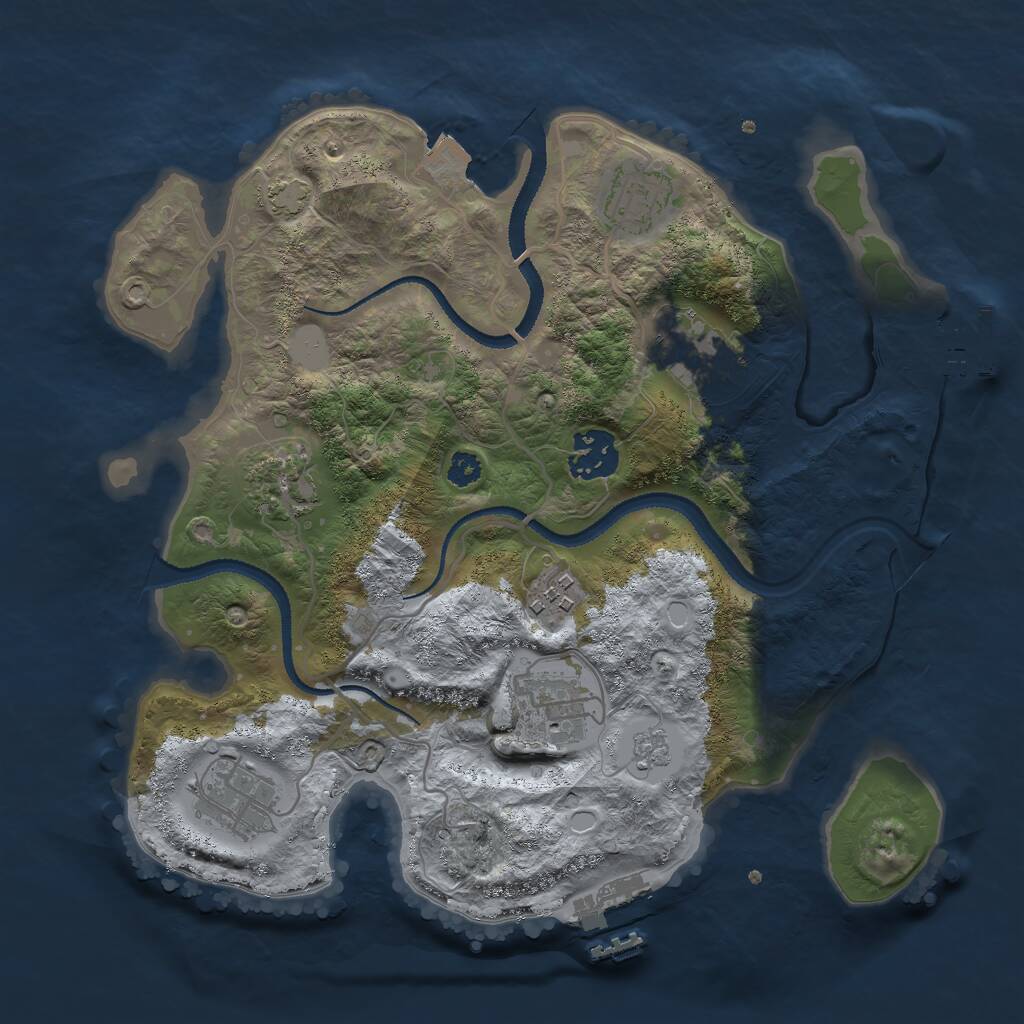 Rust Map: Procedural Map, Size: 3000, Seed: 75434239, 12 Monuments