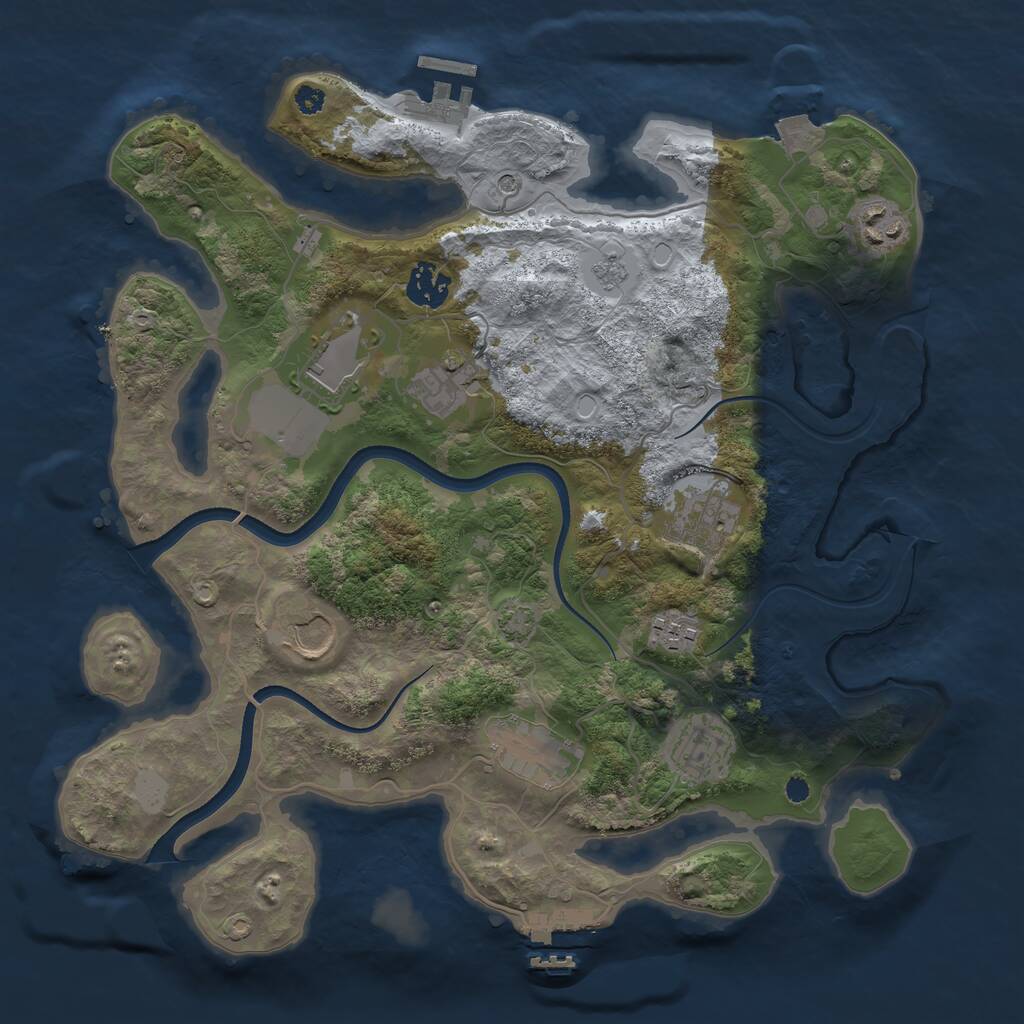 Rust Map: Procedural Map, Size: 3500, Seed: 1566216800, 15 Monuments