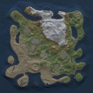 Thumbnail Rust Map: Procedural Map, Size: 3500, Seed: 1566216800, 17 Monuments