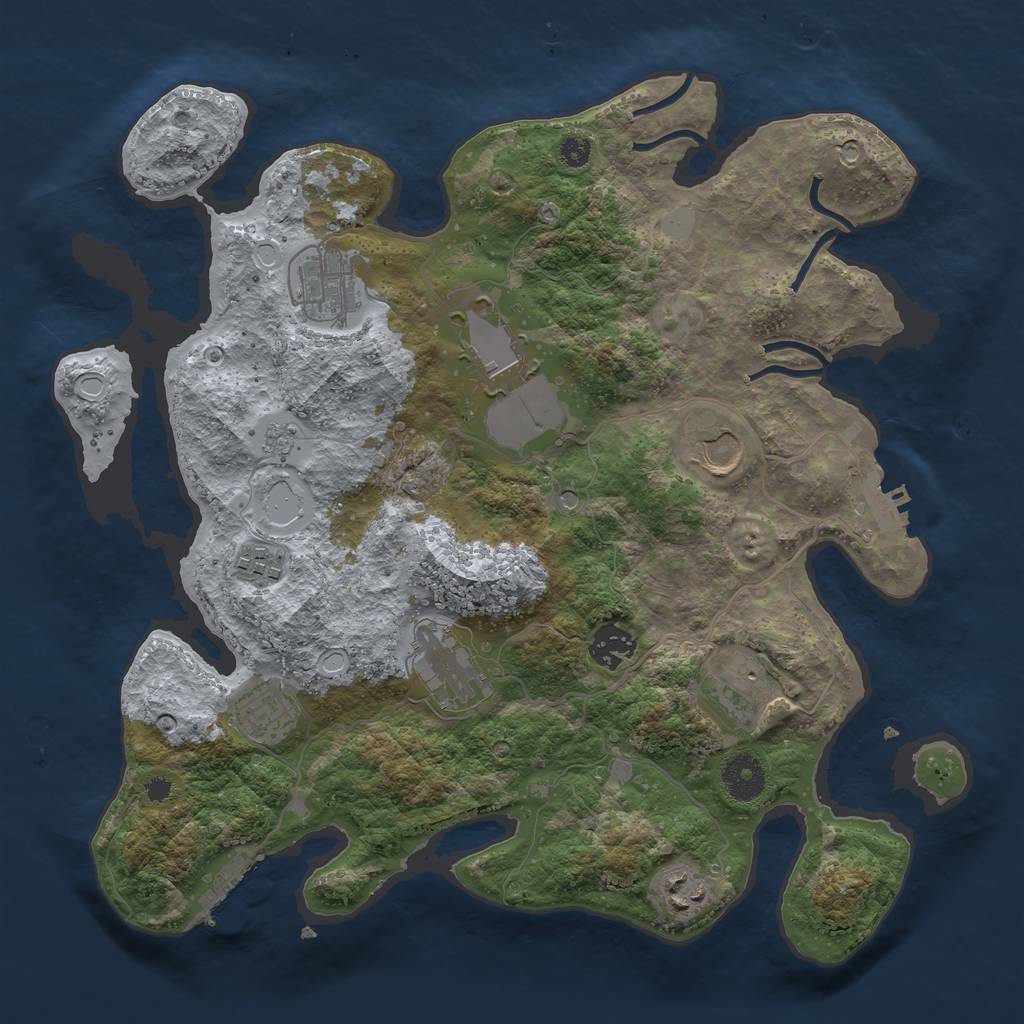 Rust Map: Procedural Map, Size: 3500, Seed: 2867, 18 Monuments