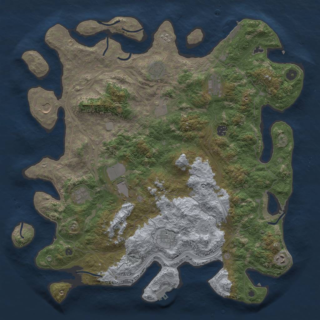 Rust Map: Procedural Map, Size: 4500, Seed: 582664782, 19 Monuments
