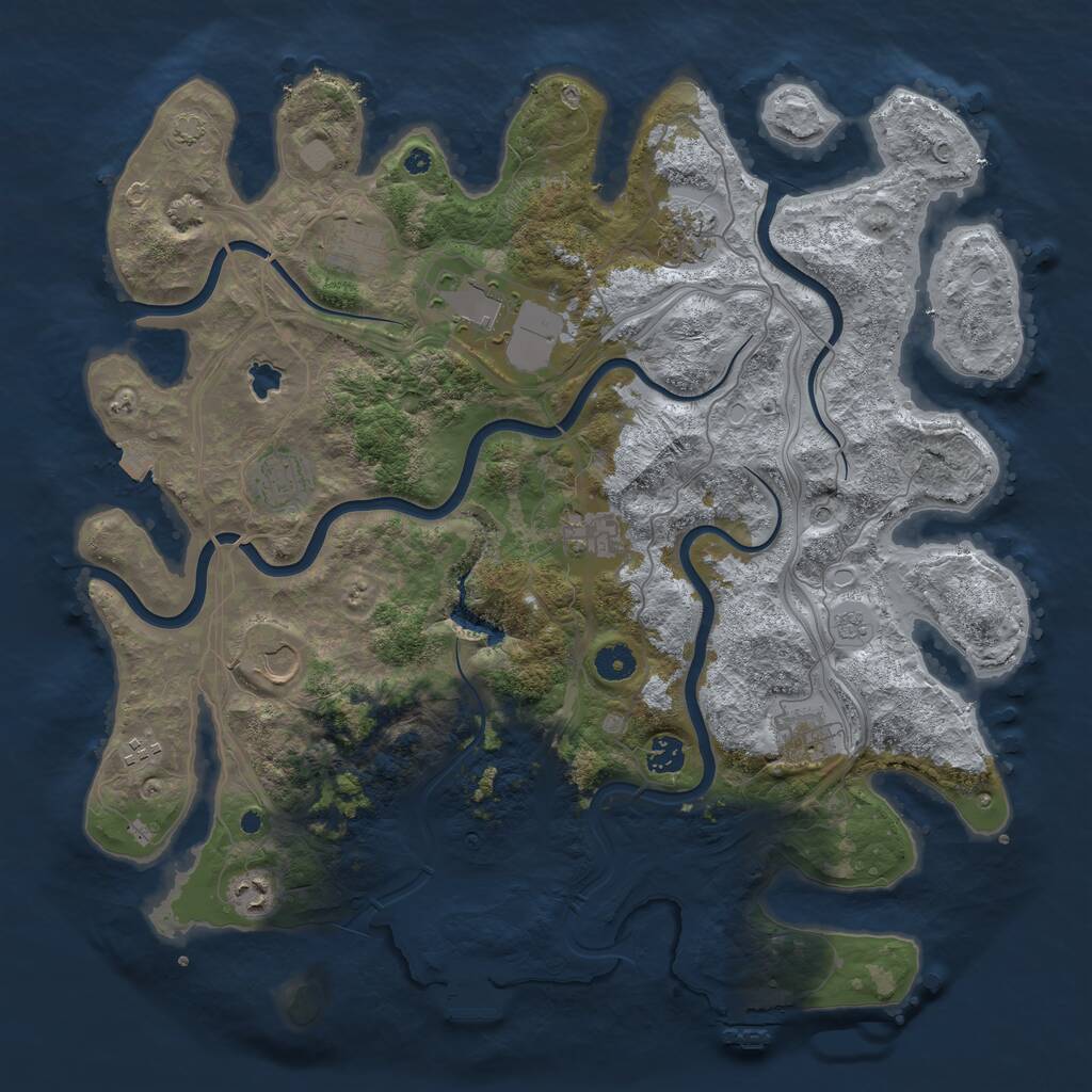 Rust Map: Procedural Map, Size: 4251, Seed: 67986434, 16 Monuments