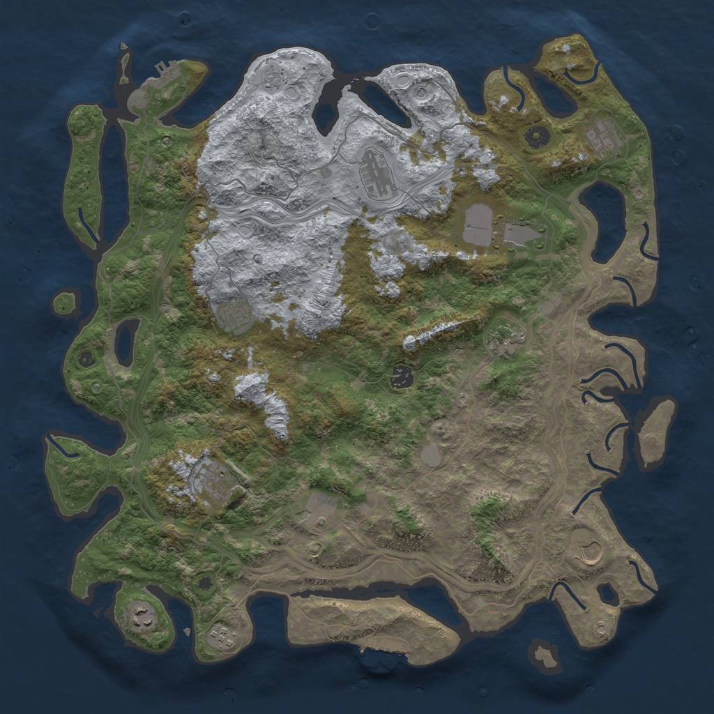 Rust Map: Procedural Map, Size: 4500, Seed: 1194588326, 20 Monuments