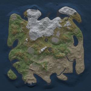 Thumbnail Rust Map: Procedural Map, Size: 3500, Seed: 24069011, 16 Monuments