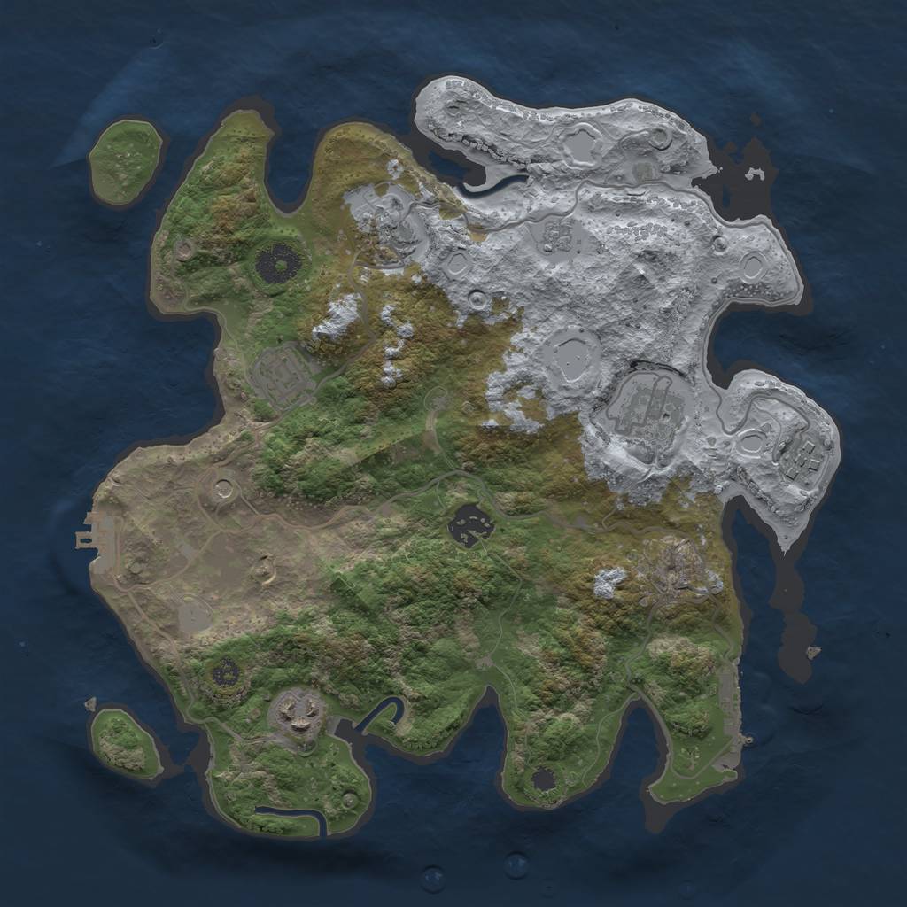 Rust Map: Procedural Map, Size: 3250, Seed: 494749740, 15 Monuments