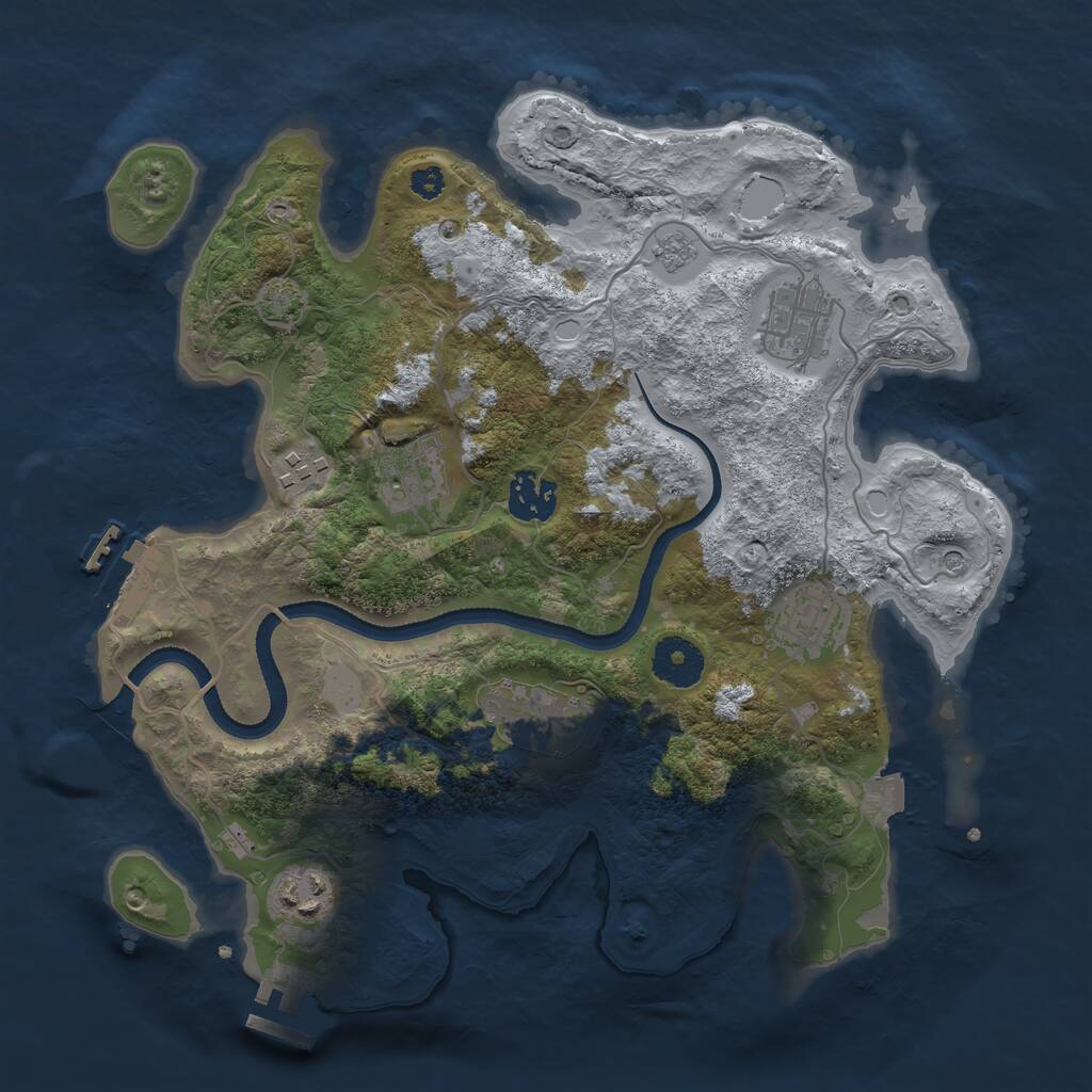 Rust Map: Procedural Map, Size: 3250, Seed: 494749740, 13 Monuments