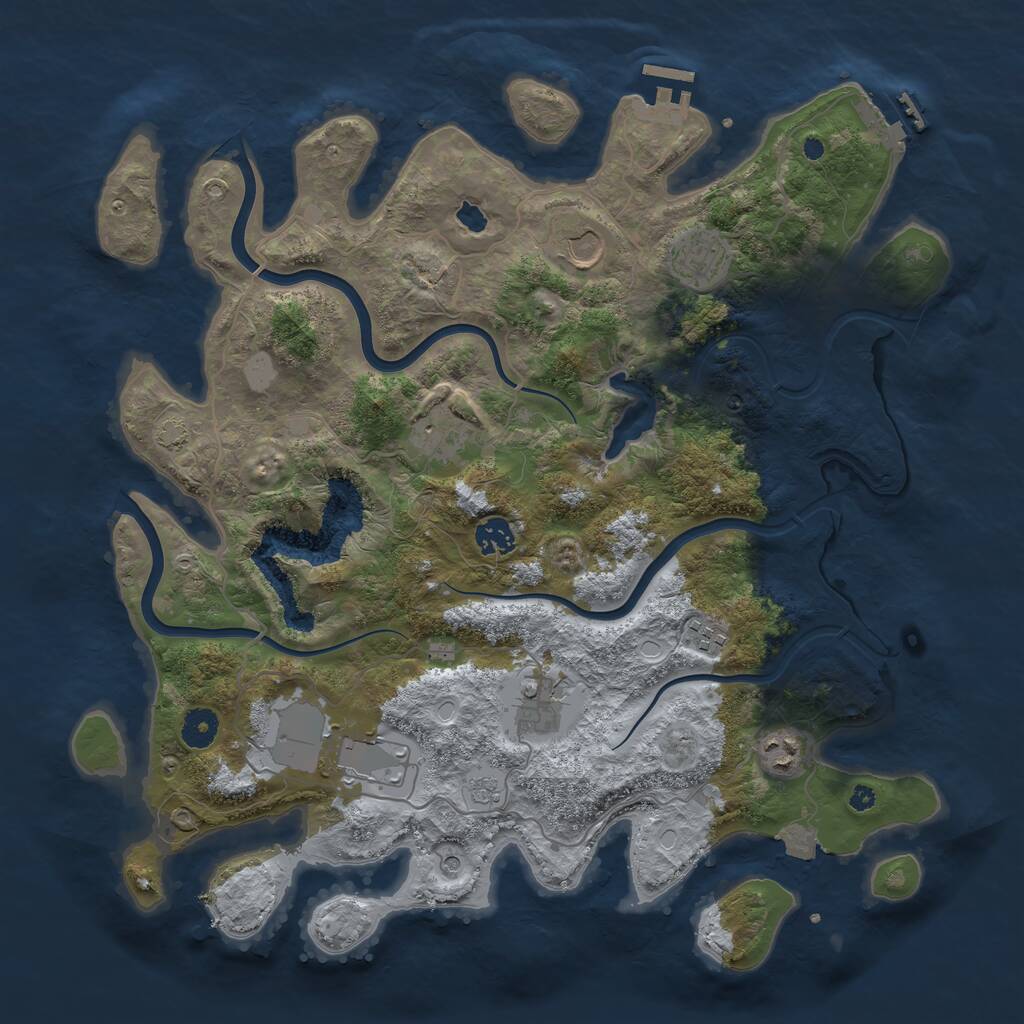 Rust Map: Procedural Map, Size: 4000, Seed: 679485131, 14 Monuments