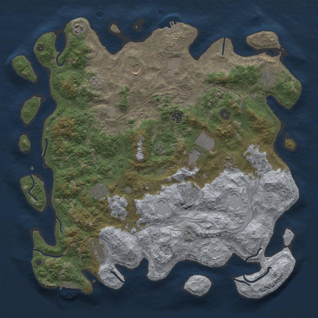 Rust Map: Procedural Map, Size: 4500, Seed: 1667800521, 20 Monuments