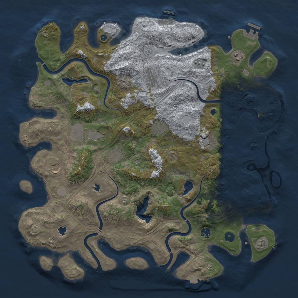 Rust Map: Procedural Map, Size: 4500, Seed: 1461959165, 15 Monuments