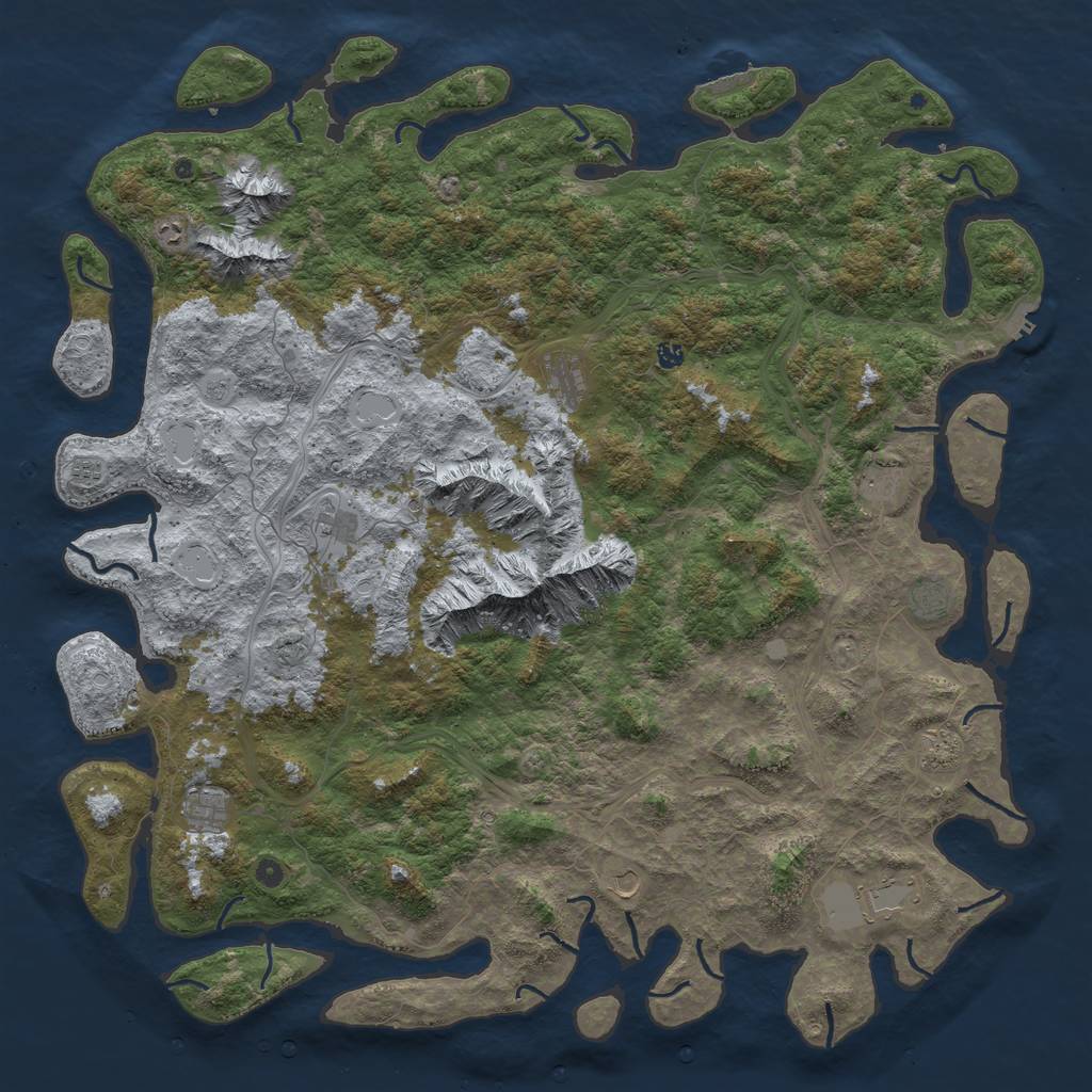 Rust Map: Procedural Map, Size: 6000, Seed: 4564535, 20 Monuments