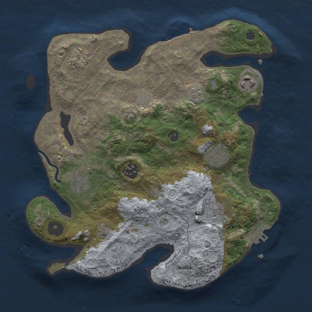 Rust Map: Procedural Map, Size: 3000, Seed: 1241241525, 16 Monuments