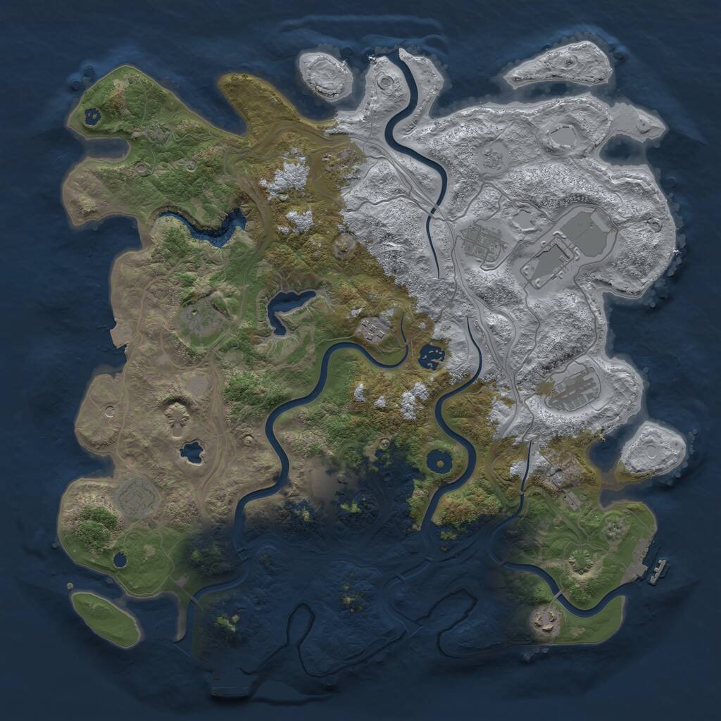 Rust Map: Procedural Map, Size: 4250, Seed: 371821209, 16 Monuments
