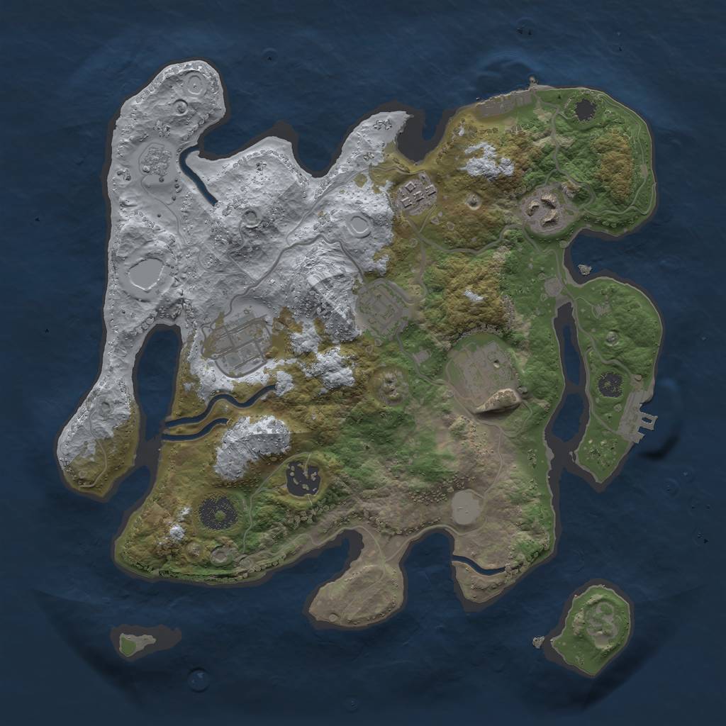 Rust Map: Procedural Map, Size: 3000, Seed: 5493216, 14 Monuments