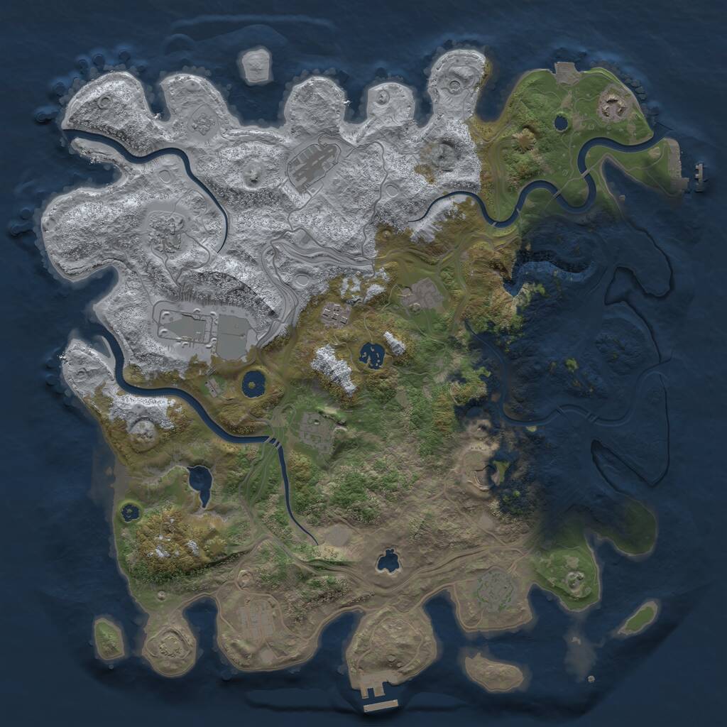 Rust Map: Procedural Map, Size: 4250, Seed: 450828, 17 Monuments