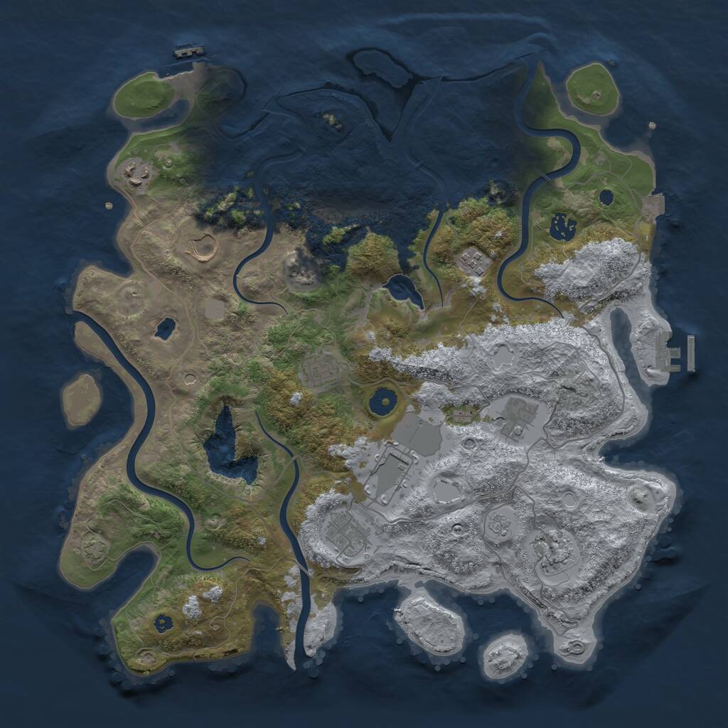 Rust Map: Procedural Map, Size: 4000, Seed: 796788892, 15 Monuments