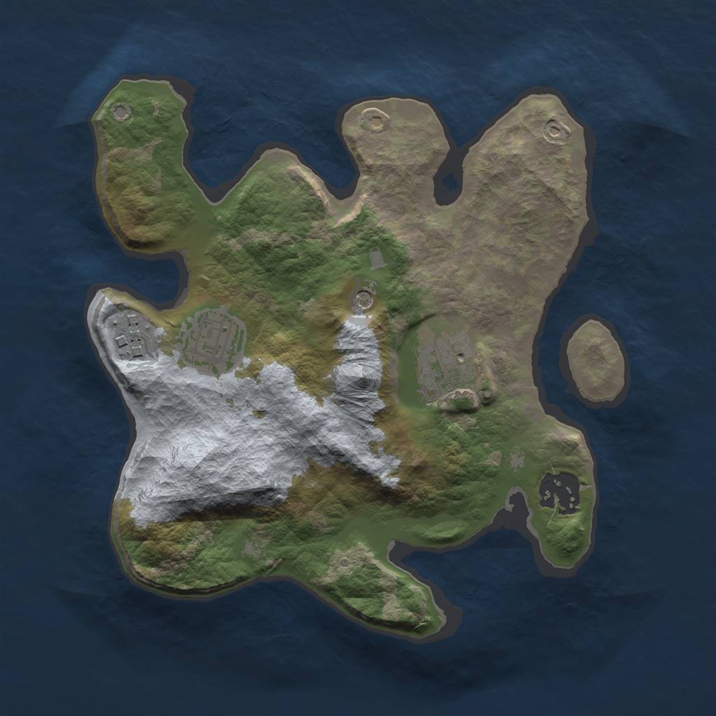 Rust Map: Barren, Size: 2500, Seed: 5137, 7 Monuments
