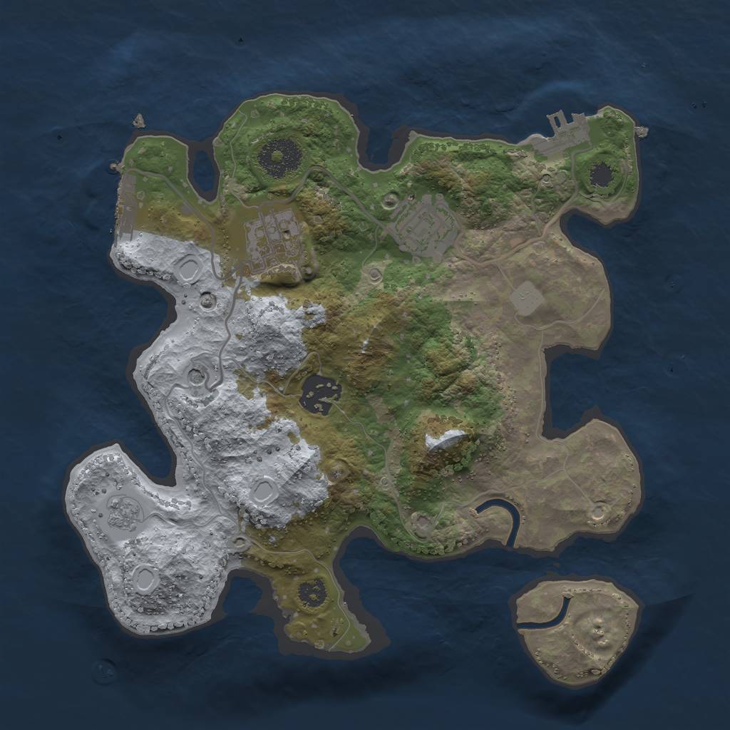Rust Map: Procedural Map, Size: 2700, Seed: 641591044, 12 Monuments