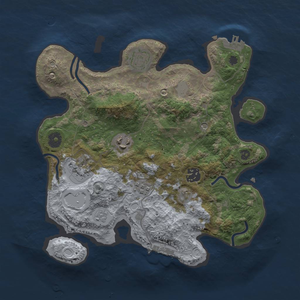 Rust Map: Procedural Map, Size: 3000, Seed: 1144, 14 Monuments