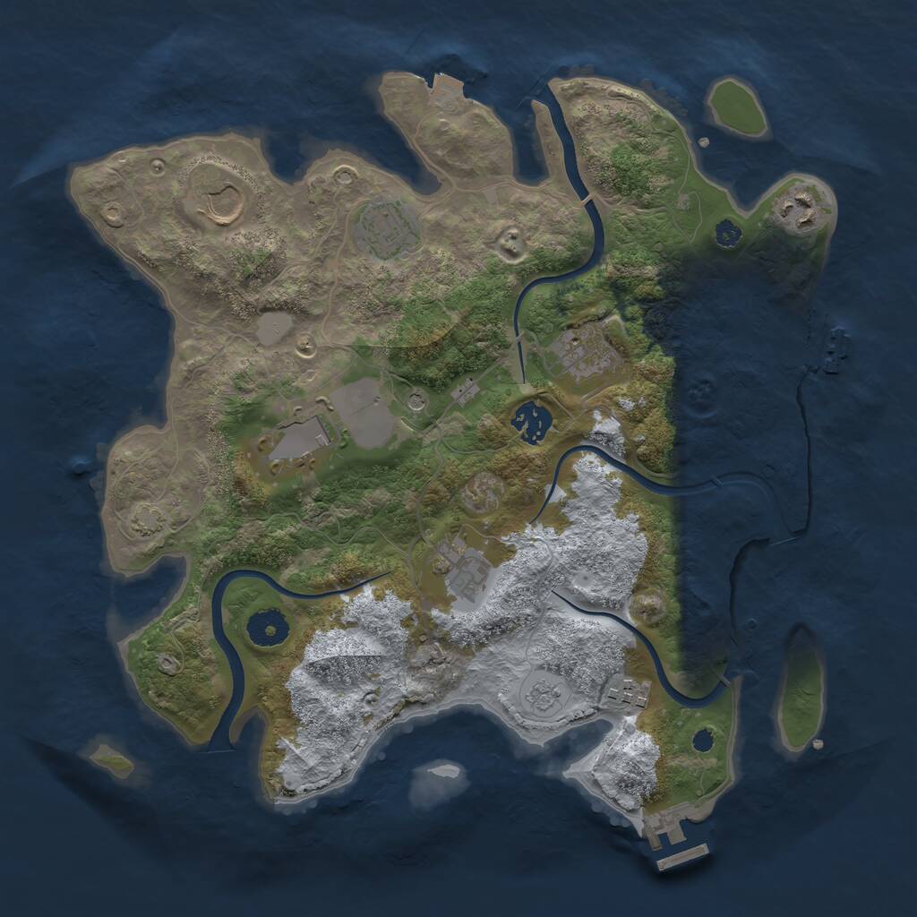 Rust Map: Procedural Map, Size: 3500, Seed: 2018225802, 14 Monuments