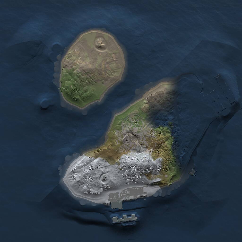 Rust Map: Procedural Map, Size: 1500, Seed: 1027, 3 Monuments