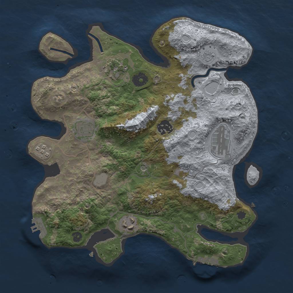 Rust Map: Procedural Map, Size: 3000, Seed: 503723376, 15 Monuments