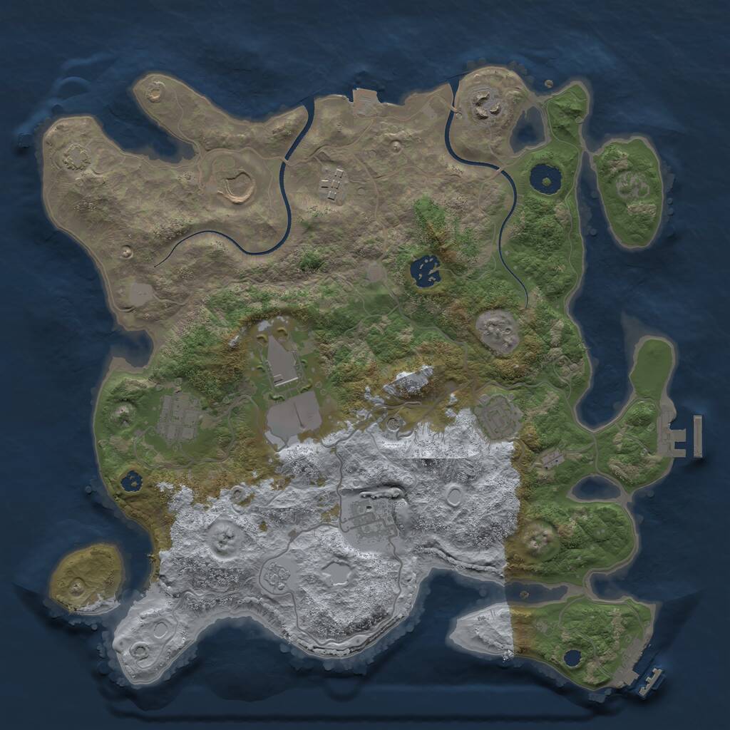Rust Map: Procedural Map, Size: 3500, Seed: 1667509200, 14 Monuments